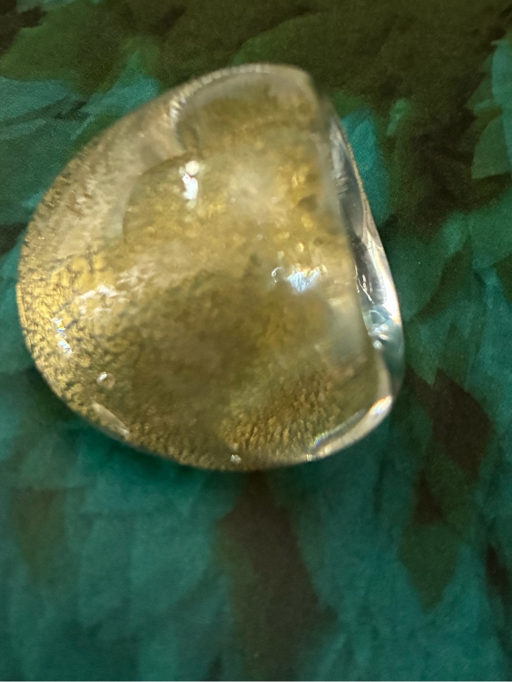 Authentic Murano Glass Statement Ring with 24K Gold Flakes